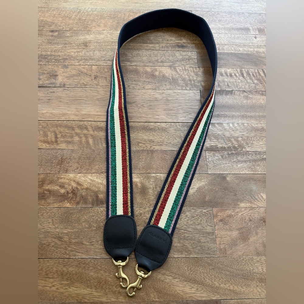 Clare V. Striped Lurex Purse Strap